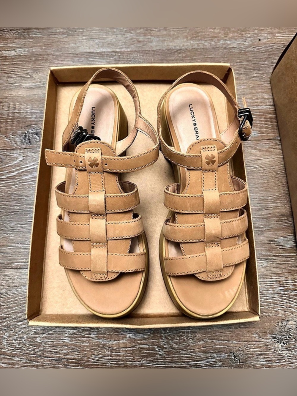 Lucky Brand Jemimmy Platform Sandal Platform Sandals Brown US 8M